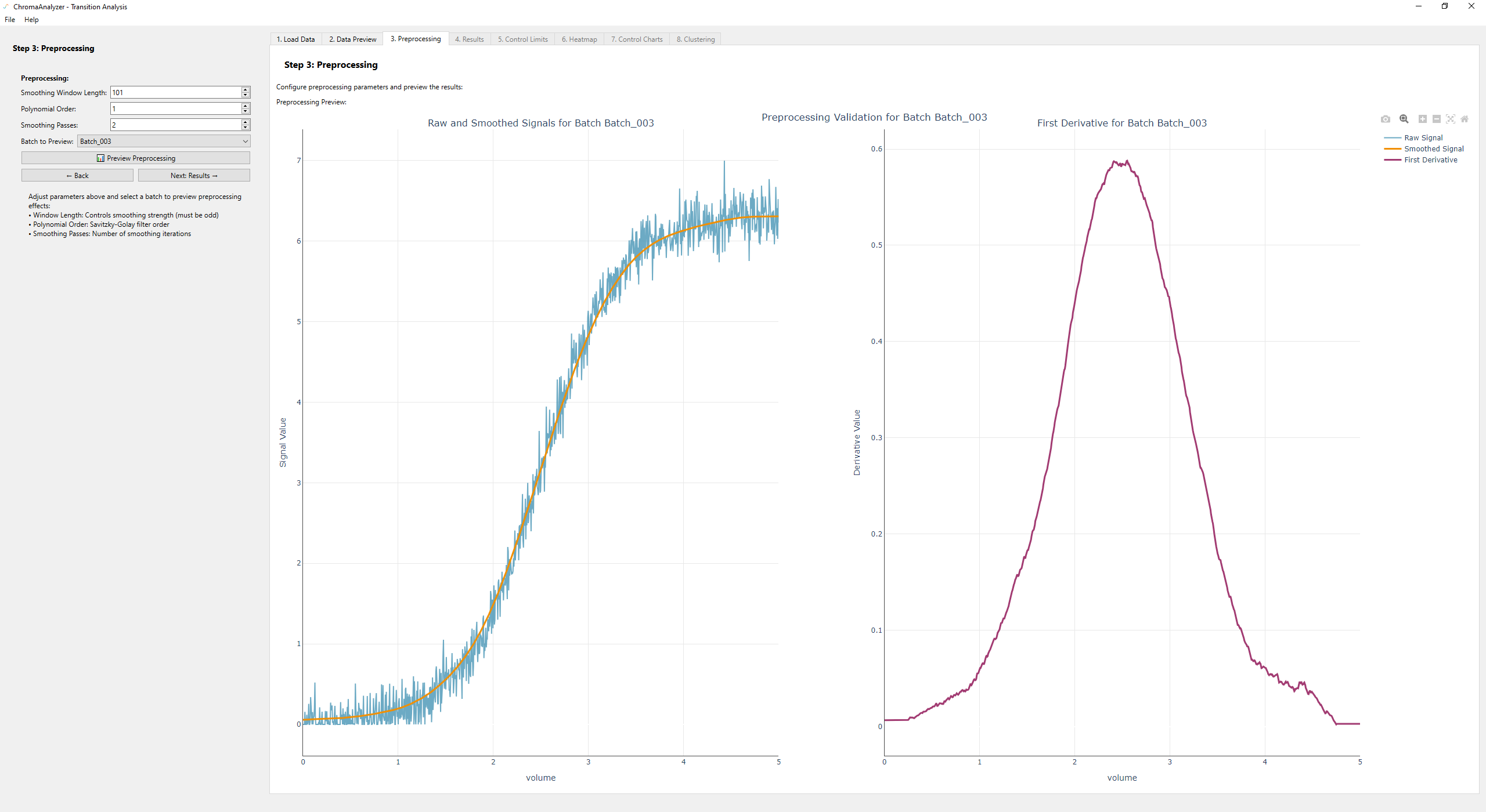 Signal Preprocessing Interface